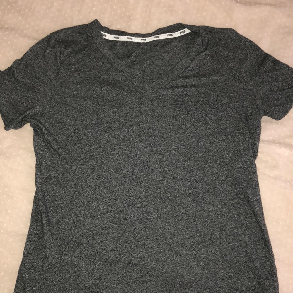 PINK Dark Heather Grey T Shirt